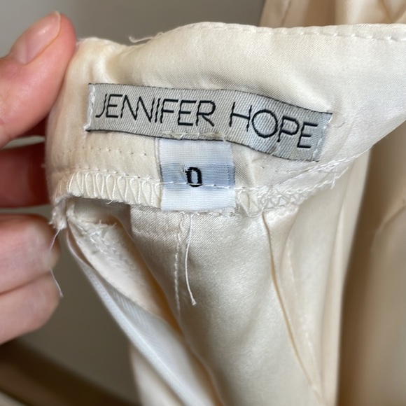Cream Jennifer Hope Silk Serena Bareback Sweetheart Strappy V-Neck Mini Dress 0 - Picture 7 of 8